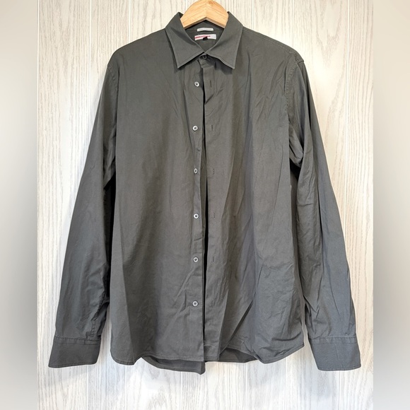 Prada Men’s Green Button-Up Dress Shirt Size XL Made in Romania EUC